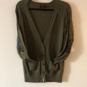 Olive green cardigan